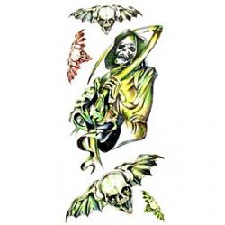 Low Price on 1pc Death Zombie Waterproof Tattoo Sample Mold Temporary Tattoos Sticker for Body Art(18.5cm8.5cm)
