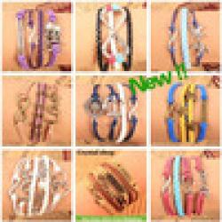 Low Price on believe dream love cross Infinity heart star Anchors Leather Multilayer Bracelet jewelry women 2014 bijouterie bracelet