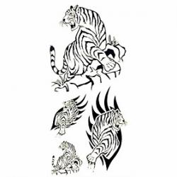 Low Price on 1pc Black Tiger Waterproof Tattoo Sample Mold Temporary Tattoos Sticker for Body Art(18.5cm8.5cm)