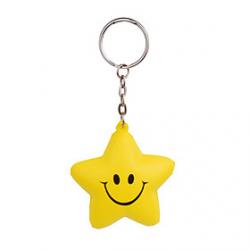 Low Price on Smiling Five-pointed Star Style Keychain with Soft Plastic Material