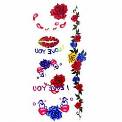 Low Price on 1pc Sexy Lips Rose Waterproof Tattoo Sample Mold Temporary Tattoos Sticker for Body Art(18.5cm8.5cm)