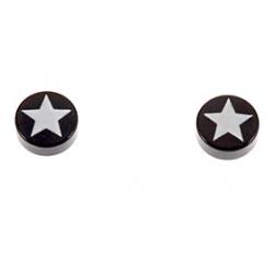 Low Price on Vintage Magnet Star Pattern Black Stud Earrings(1 Pair)