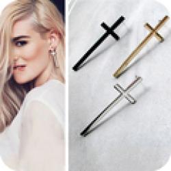 Low Price on OMH wholesale 12 pair off 51% = $0.34/pair EH19 fashion accessories vintage elegant cross lovers stud earring 4g