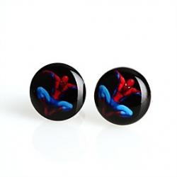 Low Price on Fashion Round Spider-Man Stainless Steel Stud Earrings