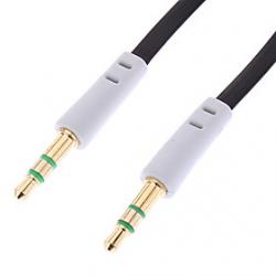Low Price on 3.5mm Audio Male to Male Cable Flat Type Black (1M)