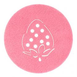 Low Price on Strawberry Pattern Felt Coaster Cup Mat (Random Color)