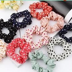 Low Price on Sweet Candy Color Cloth Art Dot Hair Rope Sinews (Color Random)